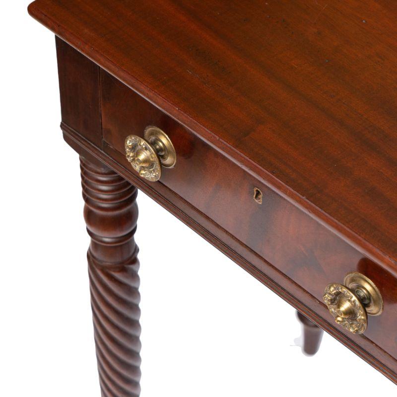 American Sheraton Mahogany One Drawer Stand on Rope Turned Legs, 1810-15 For Sale 3