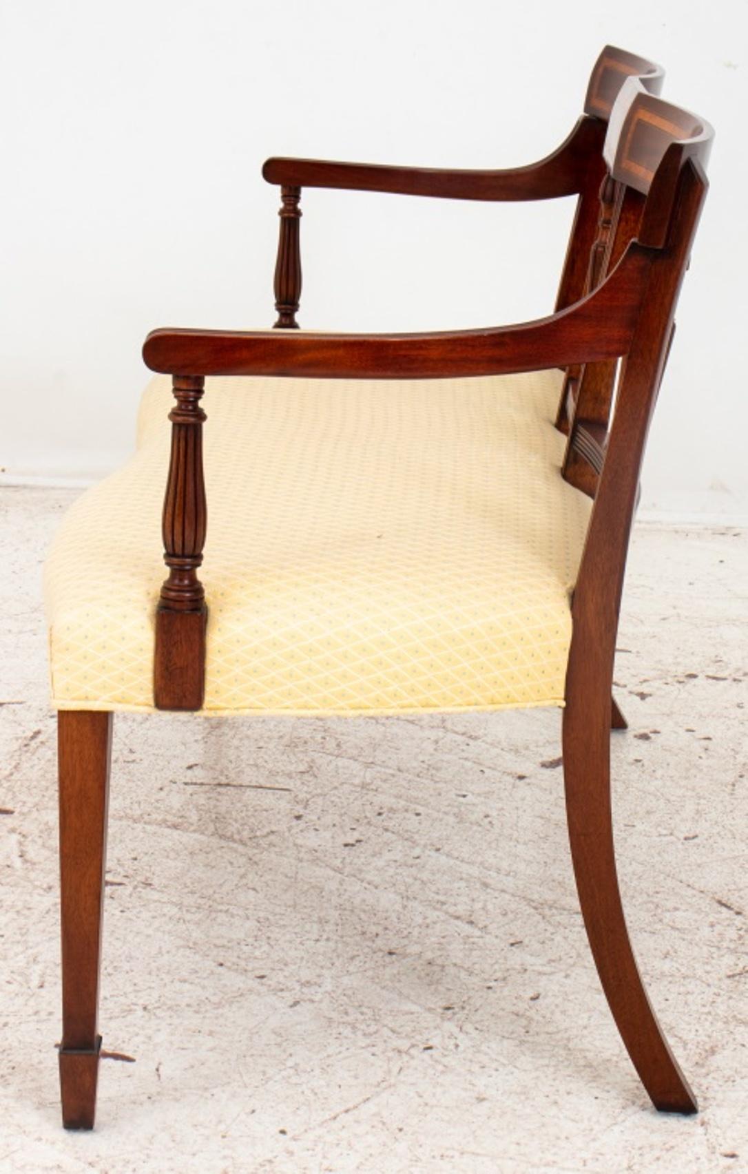 American Sheraton Style Upholstered Settee / Sofa 4