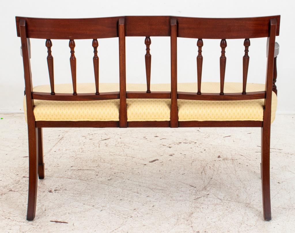 Contemporary American Sheraton Style Upholstered Settee / Sofa