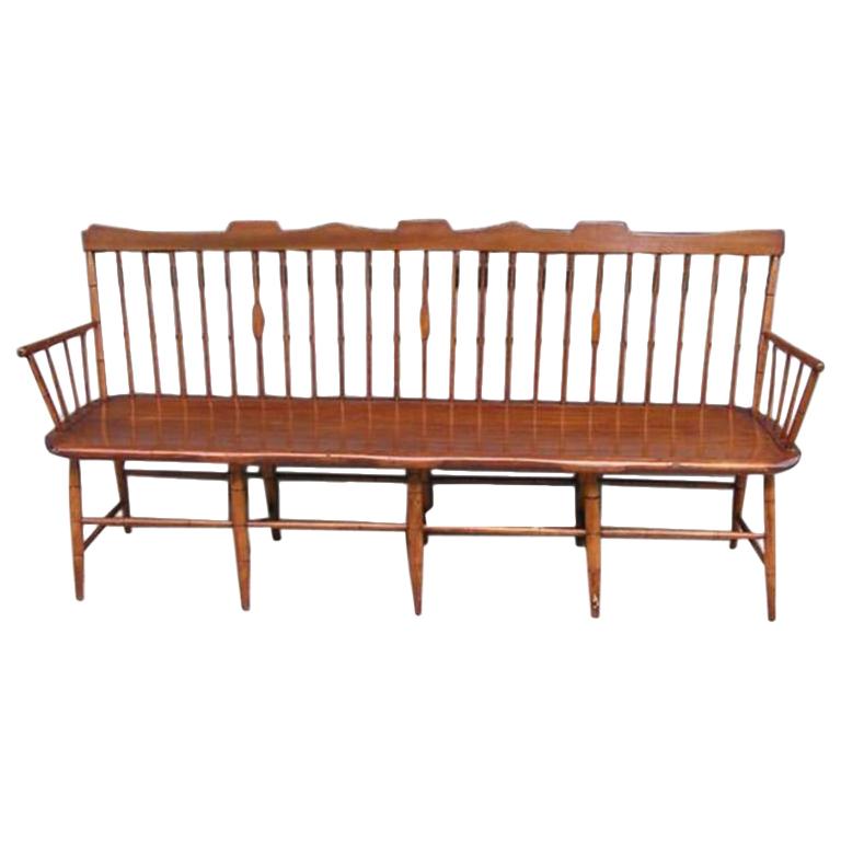 American Sheraton Windsor Bench For Sale at 1stdibs