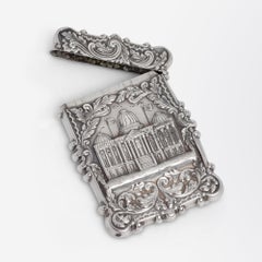 American Silver 'Capitol Building' Card Case, Circa 1850