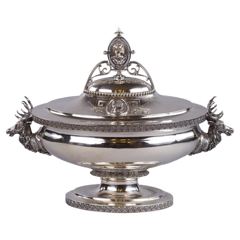 American Silver Covered Soup Tureen, circa 1875 For Sale