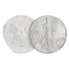 American Silver Eagle 2002 1oz Fine Silver Dollar, US Mint Bullion Coin