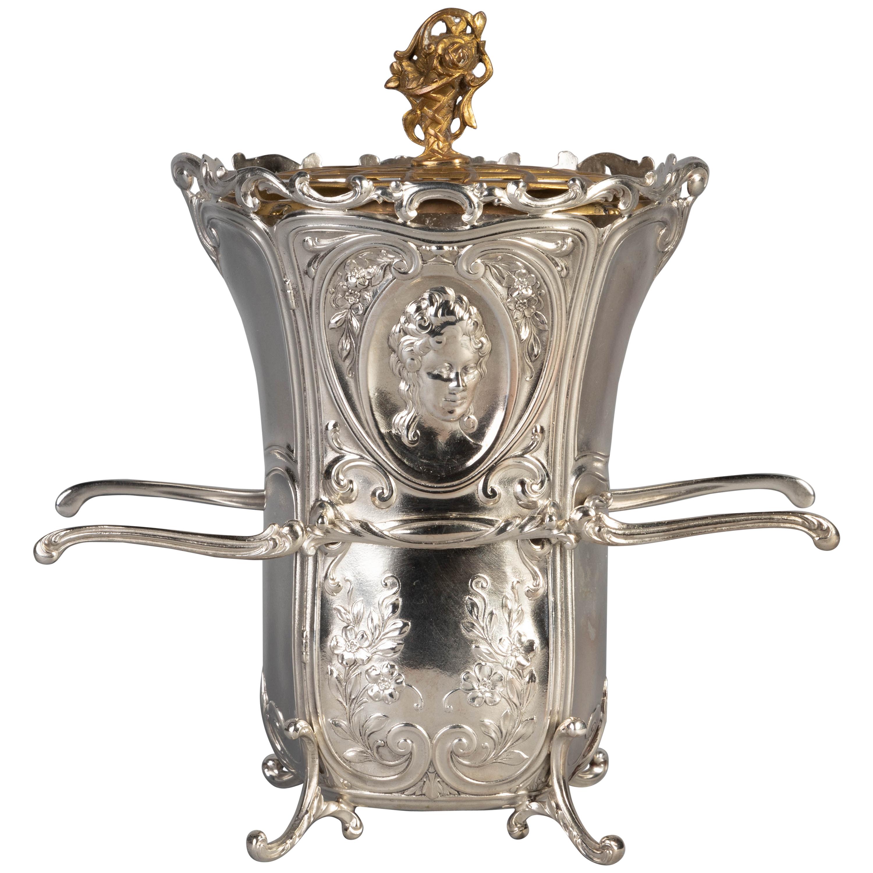 American Silver Sedan Chair-Form Vase, Gorham, Dated 1931 For Sale