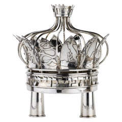 Modern Silver Torah Crown by Ludwig Yehuda Wolpert, New York