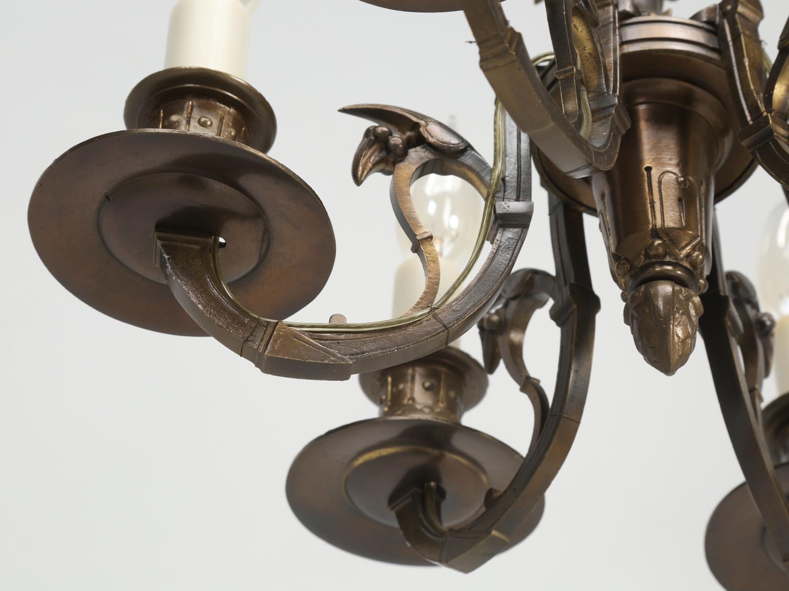 American Six-Light Chandelier Made of Solid Brass 4