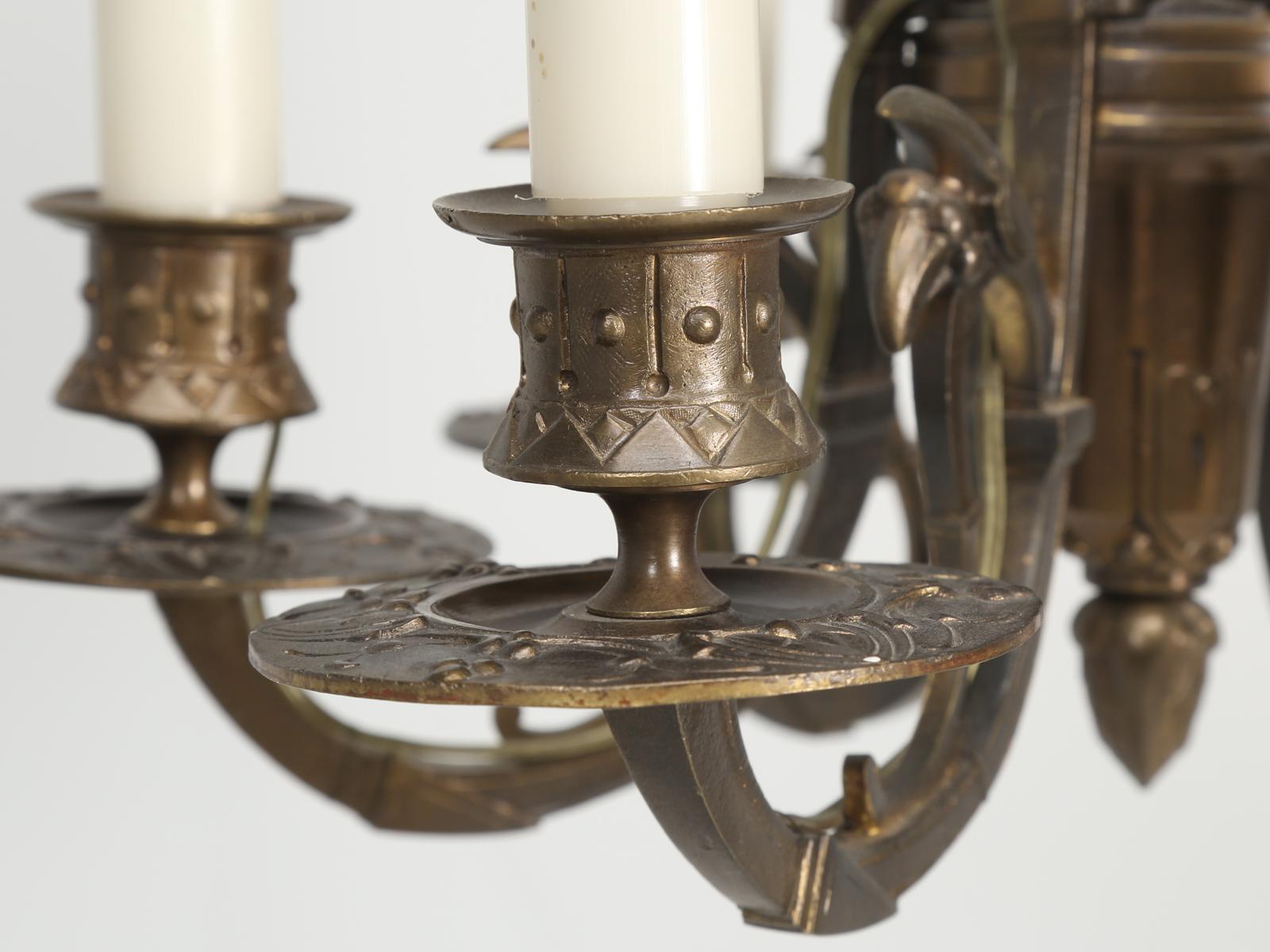 American Six-Light Chandelier Made of Solid Brass (Messing)