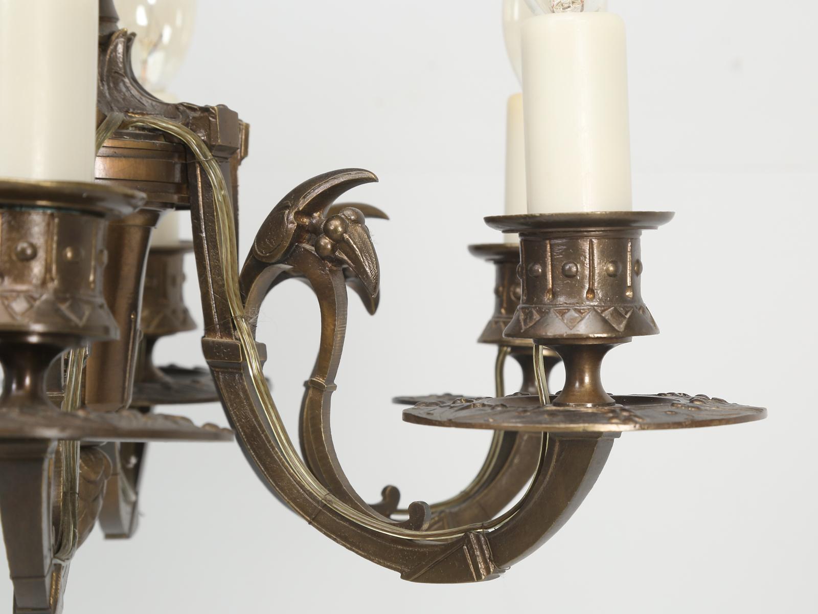 American Six-Light Chandelier Made of Solid Brass 1