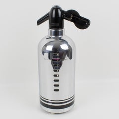 American Soda King Chrome and Glass Siphon Seltzer Water Bottle, 1950s