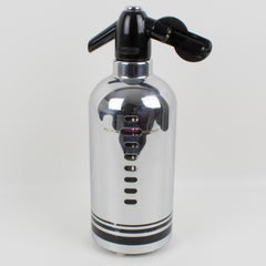 American Soda King Co. Chrome and Glass Siphon Seltzer Water Bottle, 1950s