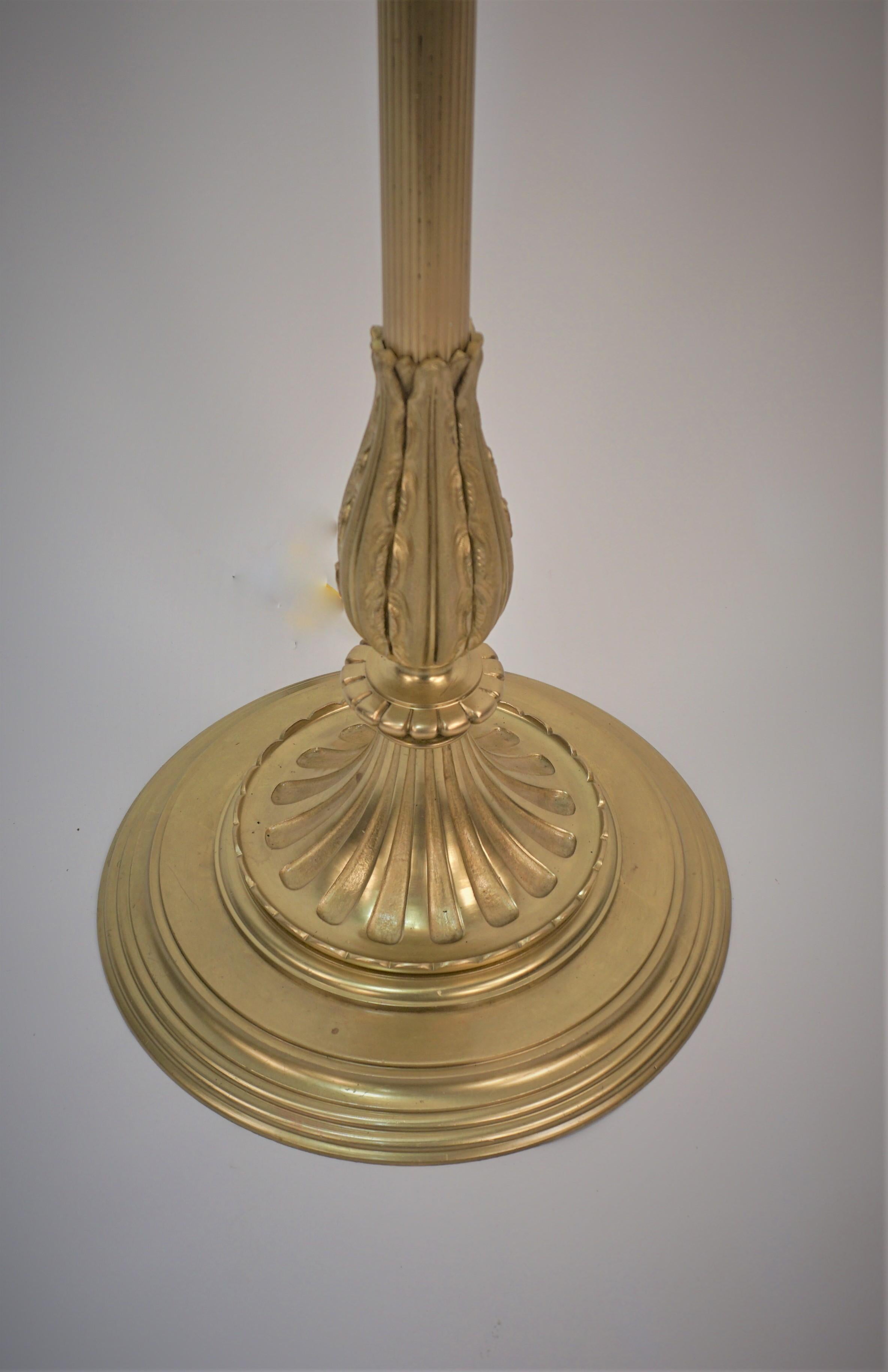 American Solid Brass Art Deco Torchiere Floor Lamp 1