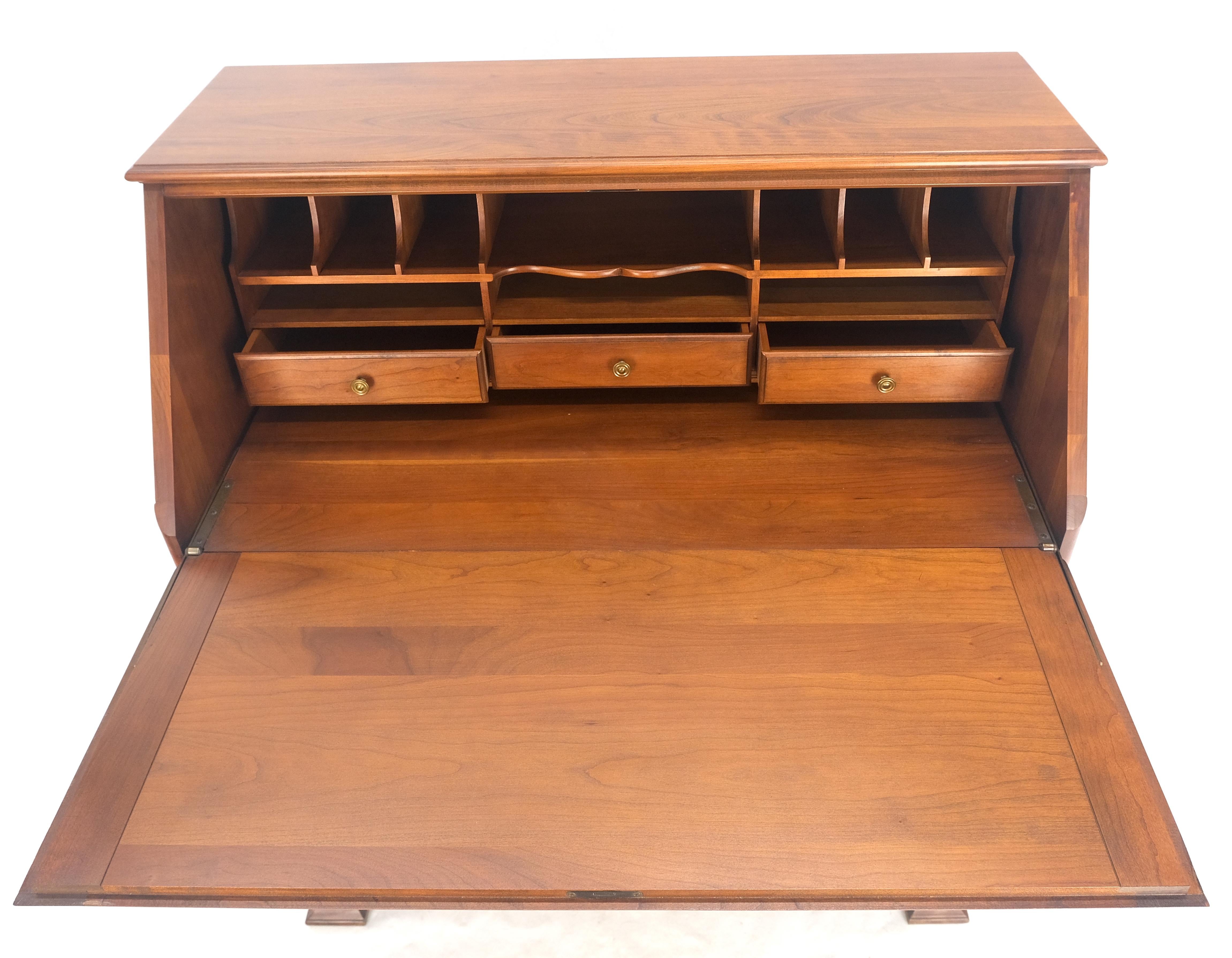 American Solid Cherry 4 Drawers Drop Front Secretary Desk Solid Brass Pulls MINT For Sale 7