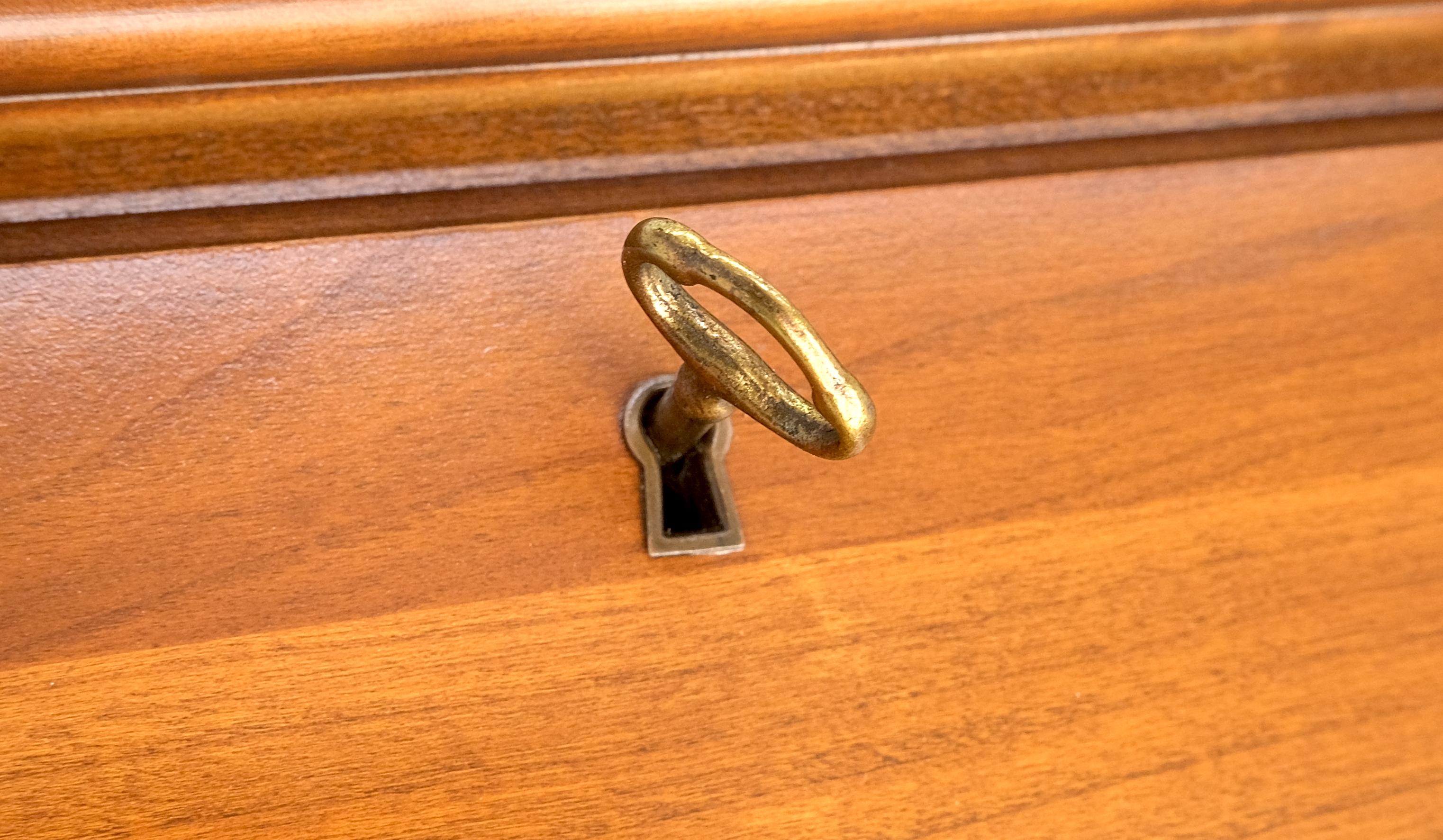 American Solid Cherry 4 Drawers Drop Front Secretary Desk Solid Brass Pulls MINT For Sale 10