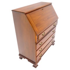 American Solid Cherry 4 Drawers Drop Front Secretary Desk Solid Brass Pulls MINT