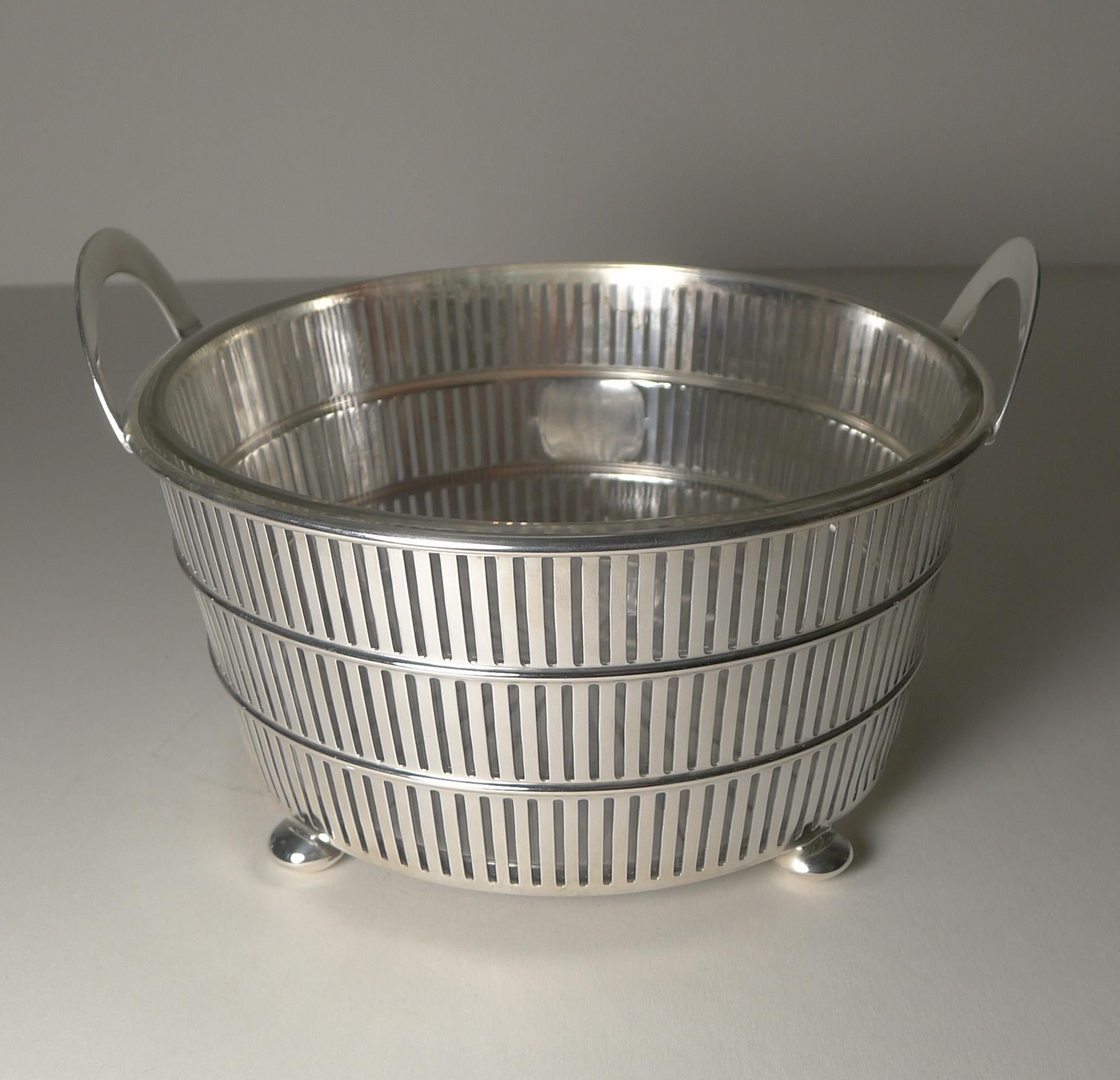 20th Century American Solid / Sterling Silver Ice Bowl / Bucket C.1920, Watson