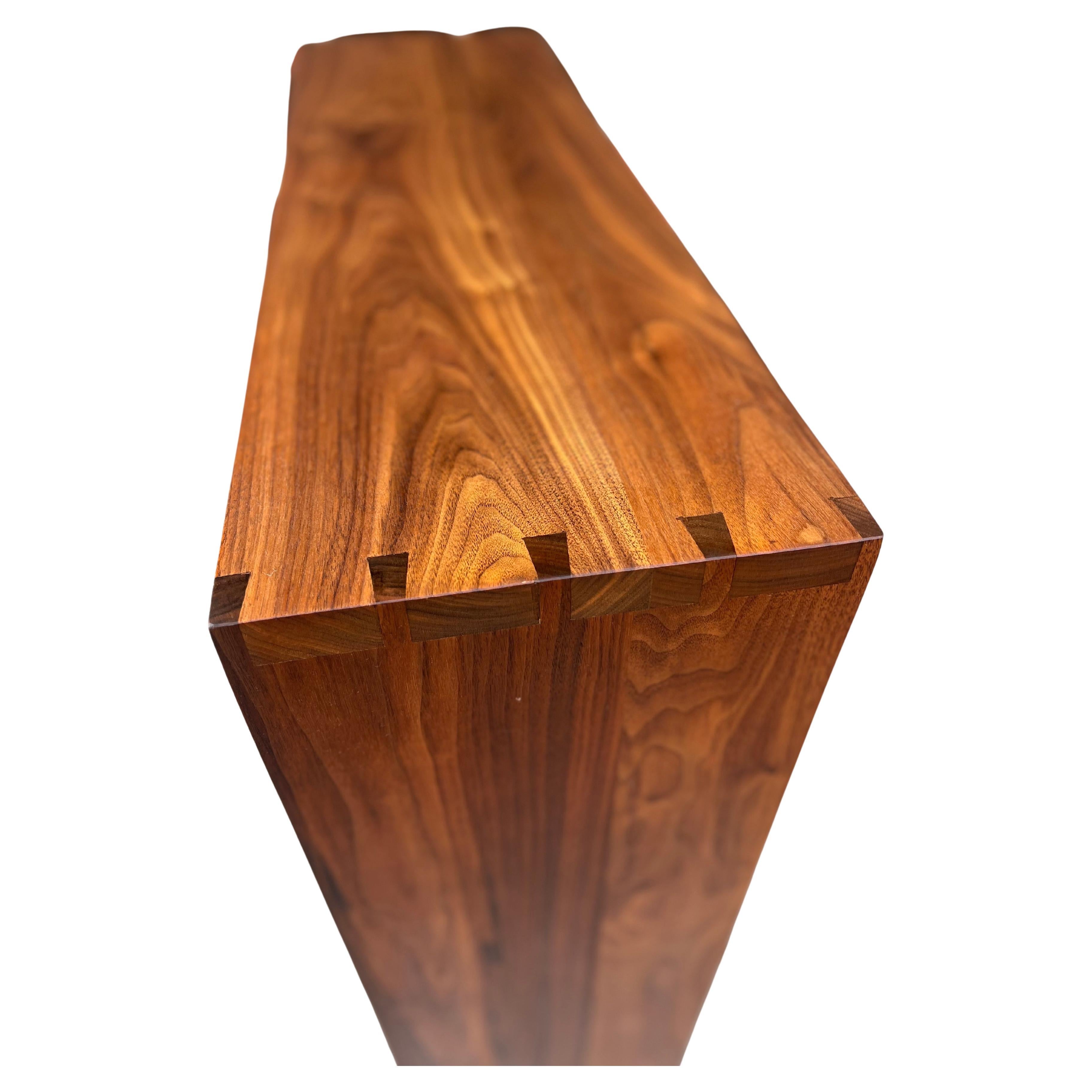 American Solid Walnut 1970's Versatile Bookcase Nakashima Style Dovetail Joints 1