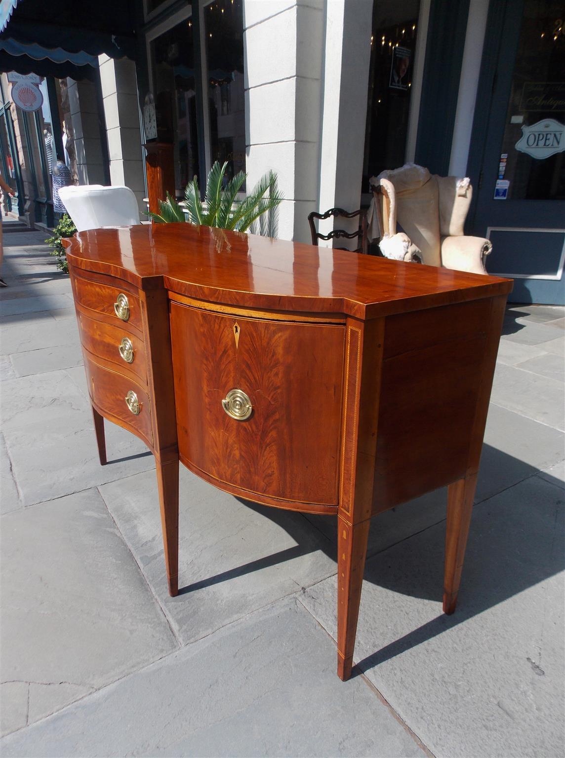 American Southern Hepplewhite Cherry Inlaid Sideboard. Frankfort, KY. C. 1800  In Excellent Condition In Hollywood, SC