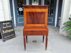 American Southern Mahogany and Leather Plantation Desk with Reeded Legs, C. 1810