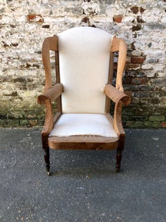 American Southern Wing Back Chair with Mahogany Turned Legs, circa 1810