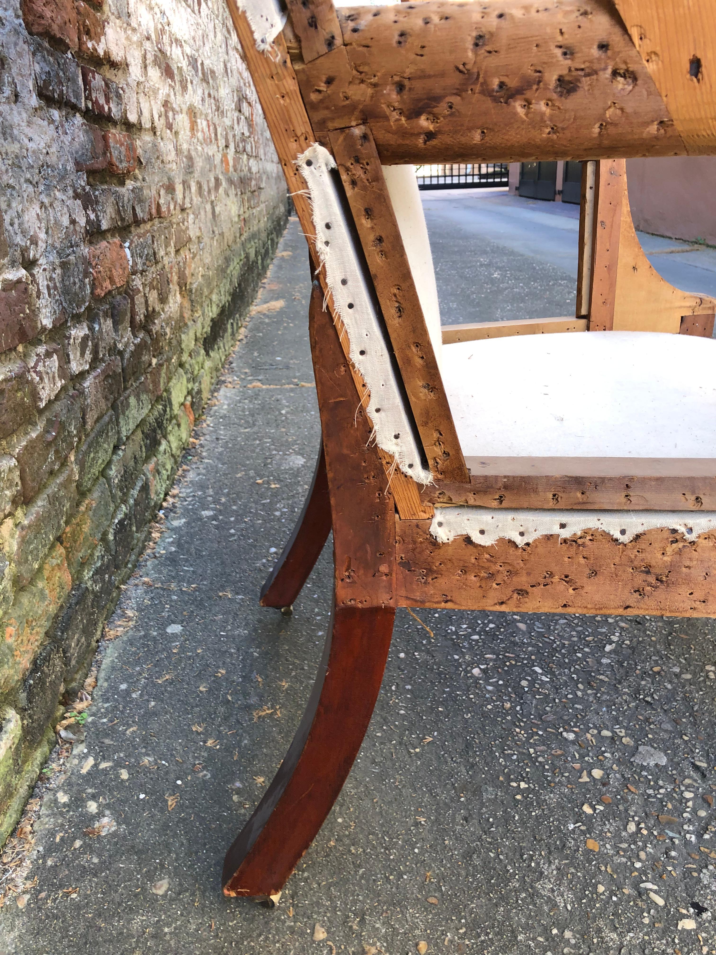 American Southern Wing Back Chair with Mahogany Turned Legs, circa 1810 In Good Condition In Charleston, SC