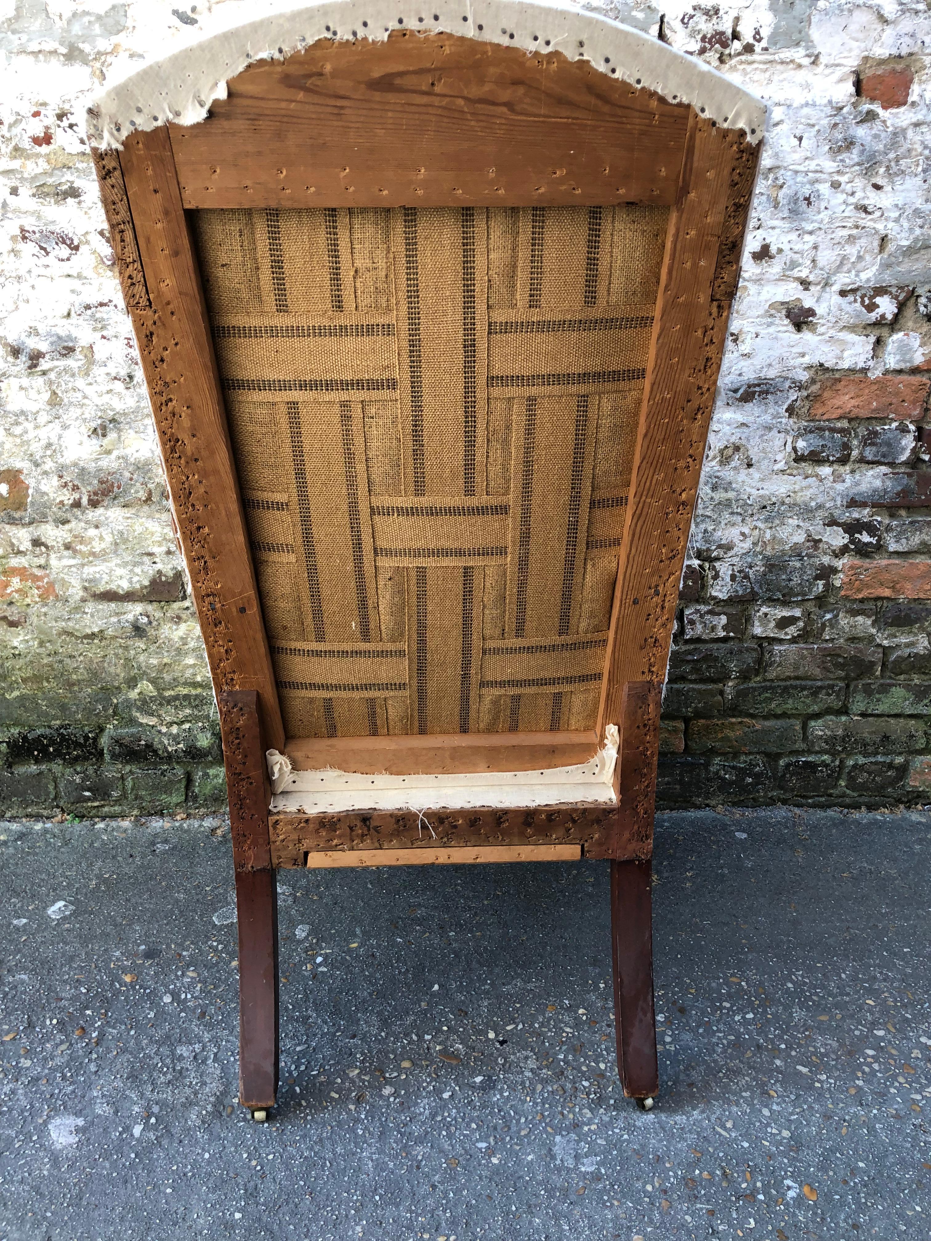 Early 19th Century American Southern Wing Back Chair with Mahogany Turned Legs, circa 1810