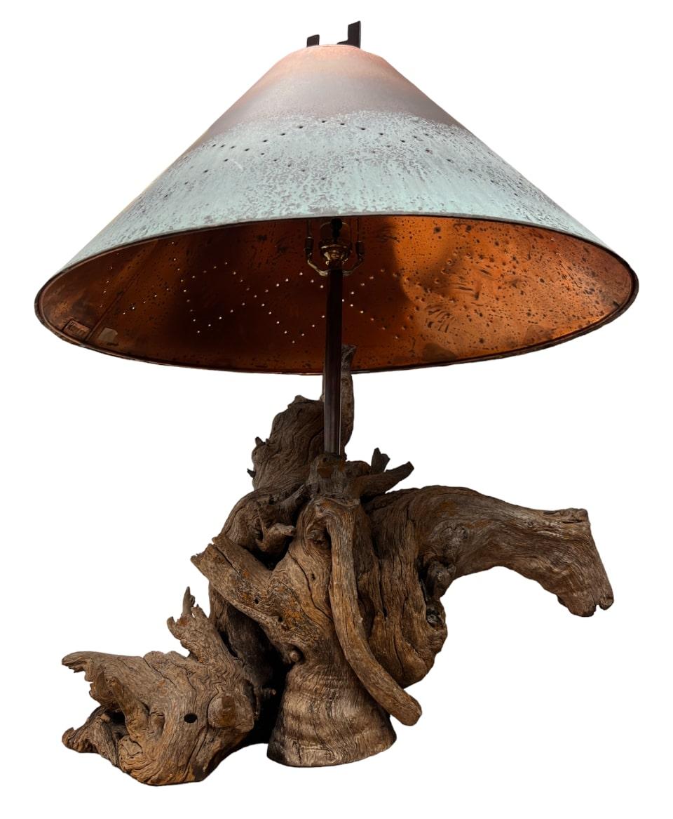 Copper American Southwest Style Table Lamp For Sale