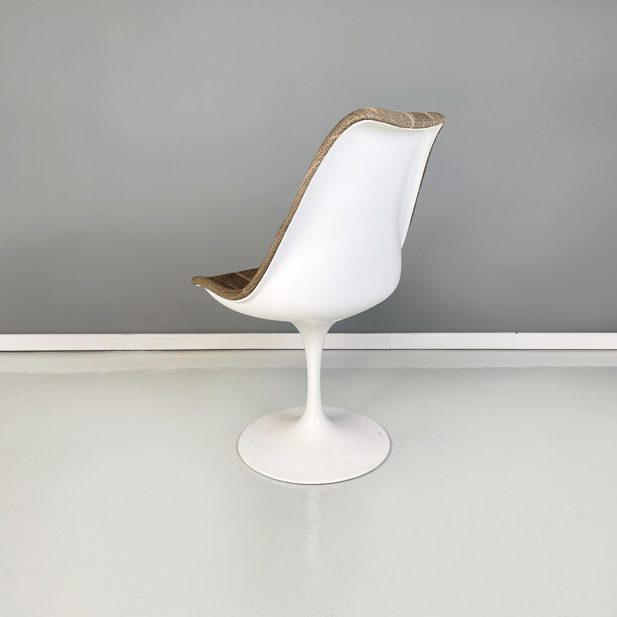 Late 20th Century American Space Age Brown Fabric Tulip Chair by Eero Saarinen for Knoll, 1970s