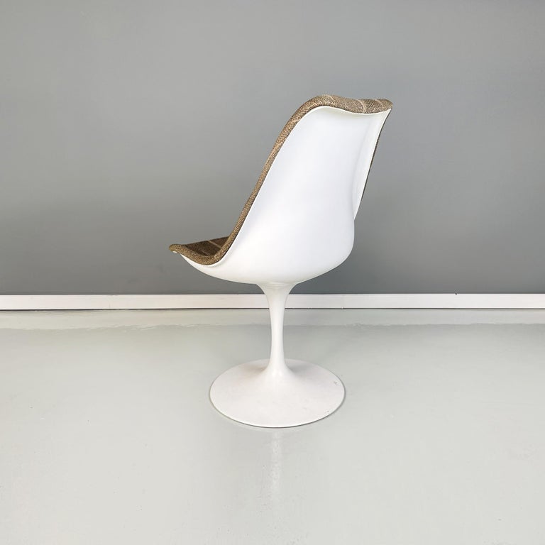 American Space Age Brown Fabric Tulip Chair by Eero Saarinen for Knoll