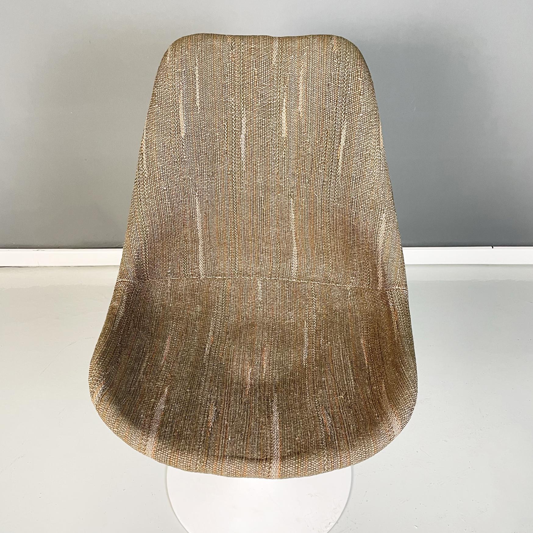 American Space Age Brown Fabric Tulip Chair by Eero Saarinen for Knoll, 1970s 1