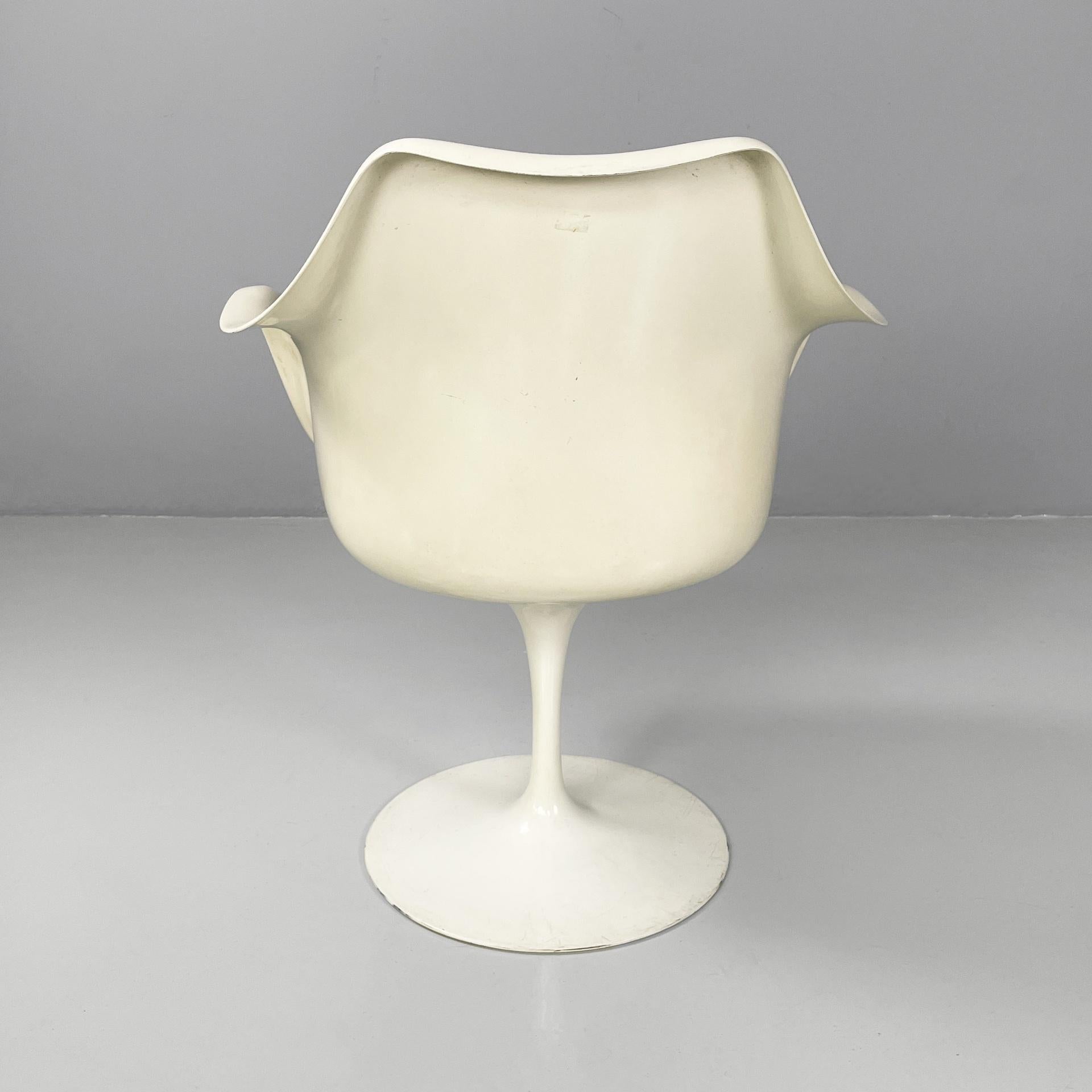 Fine XX secolo Sedie bianche americane A Space Age Tulip di Eero Saarinen per Knoll, anni '70 in vendita
