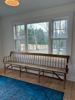 American Spindle Back Plank Bench, Late 19th Century