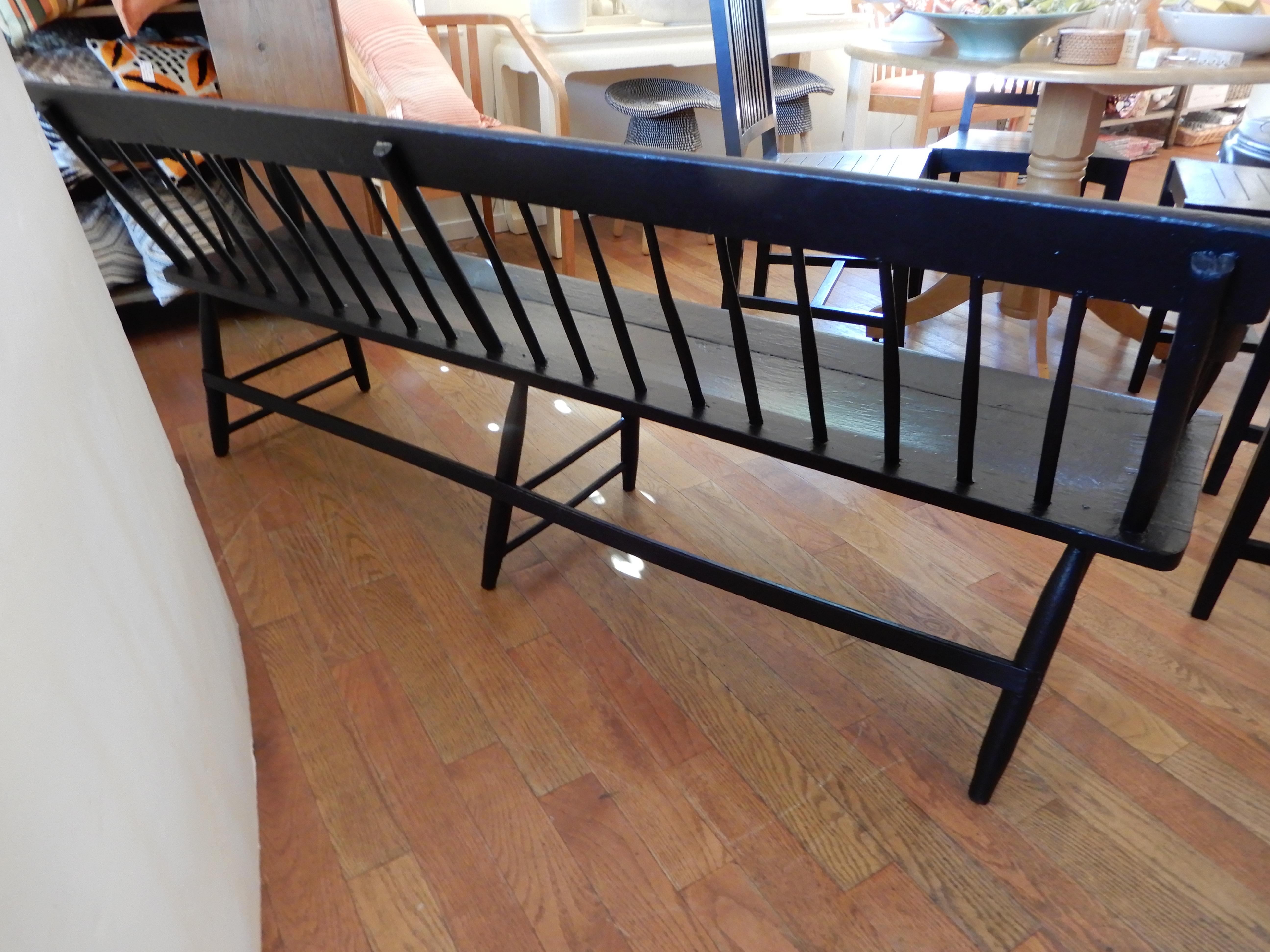 Hand-Painted An American Antique Wooden  Bench /Settee, c1890s