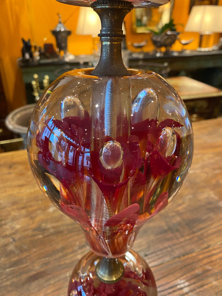 American St. Clair Paperweight Glass Lamp, Mid20th Century at 1stDibs