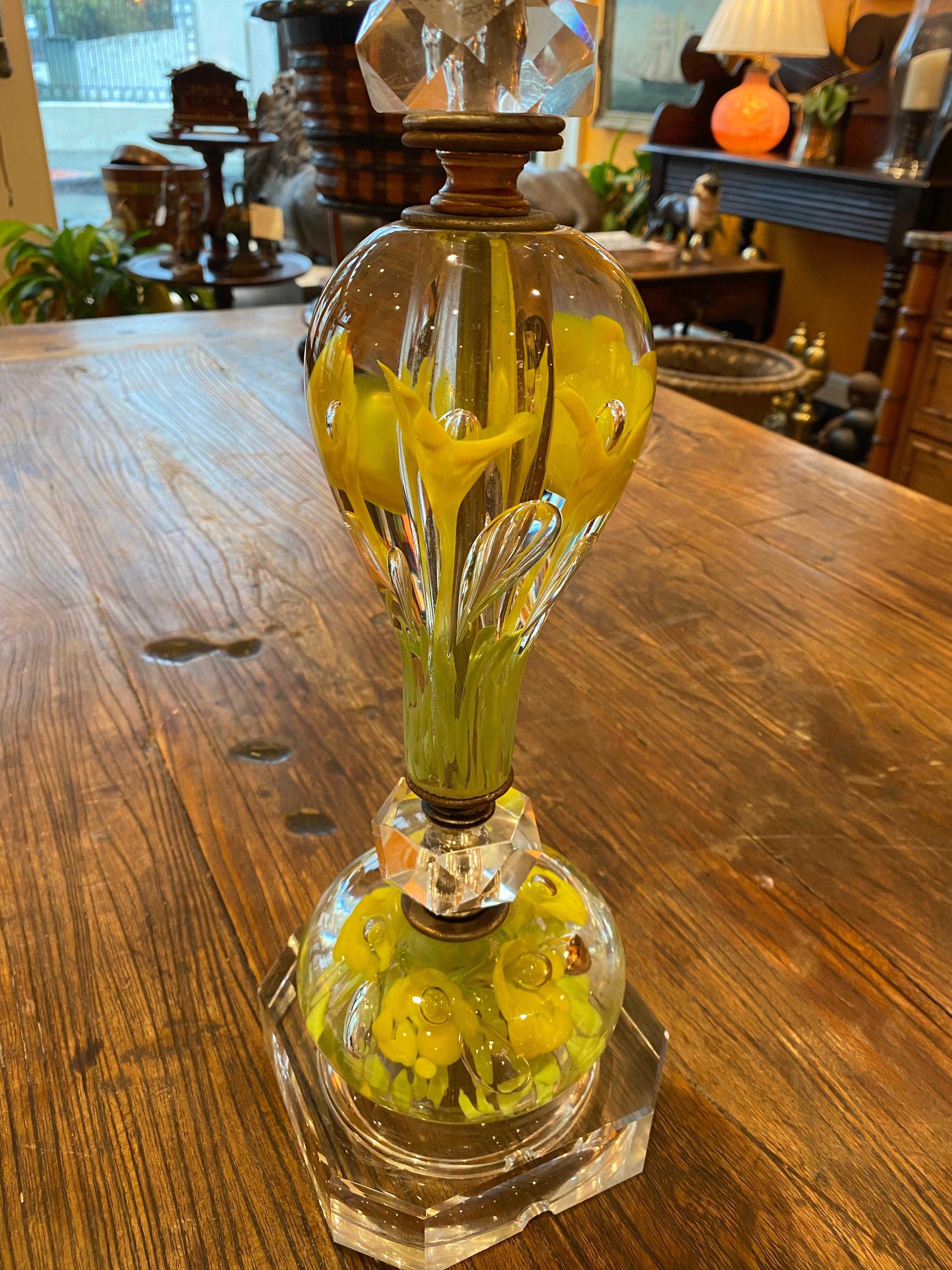amerikanische Briefbeschwerer-Glaslampe, St. Clair, Mitte des 20. Jahrhunderts (Glaskunst) im Angebot