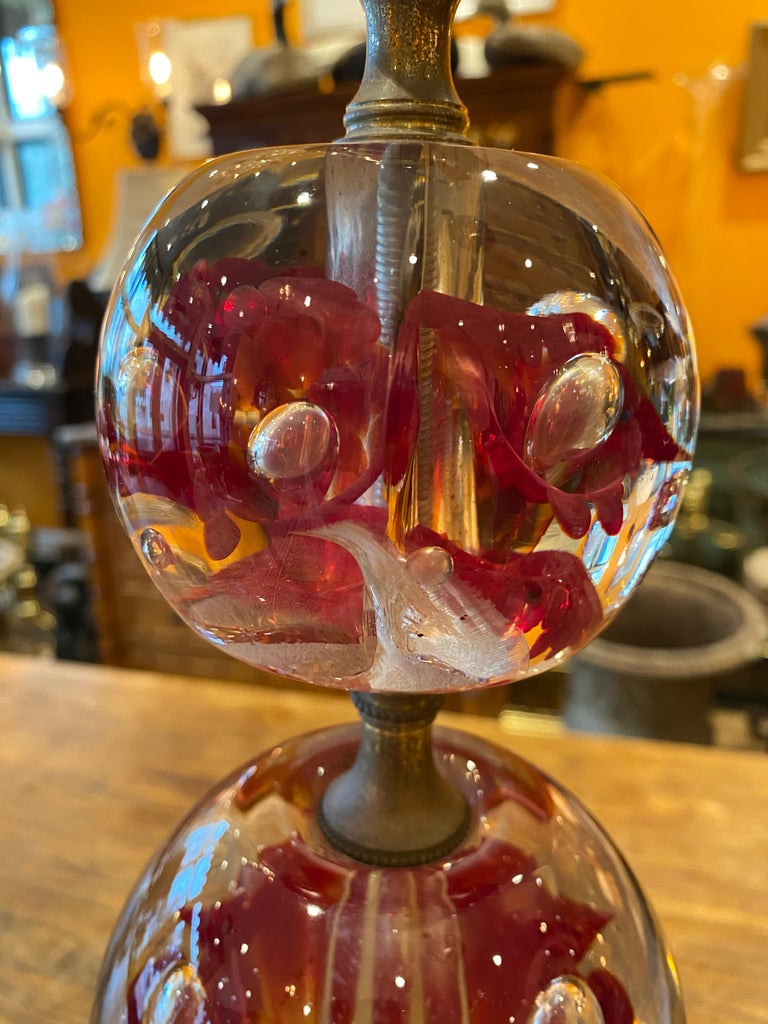 American St. Clair Paperweight Glass Lamp, Mid20th Century at 1stDibs