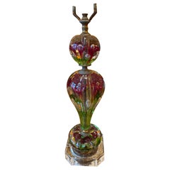 American St. Clair Paperweight Glass Lamp, Mid-20th Century