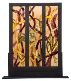 American Stained Art Glass Room Divider