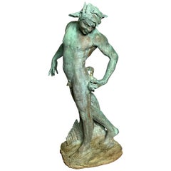 American Standing Garden Bronze Figure of Pan