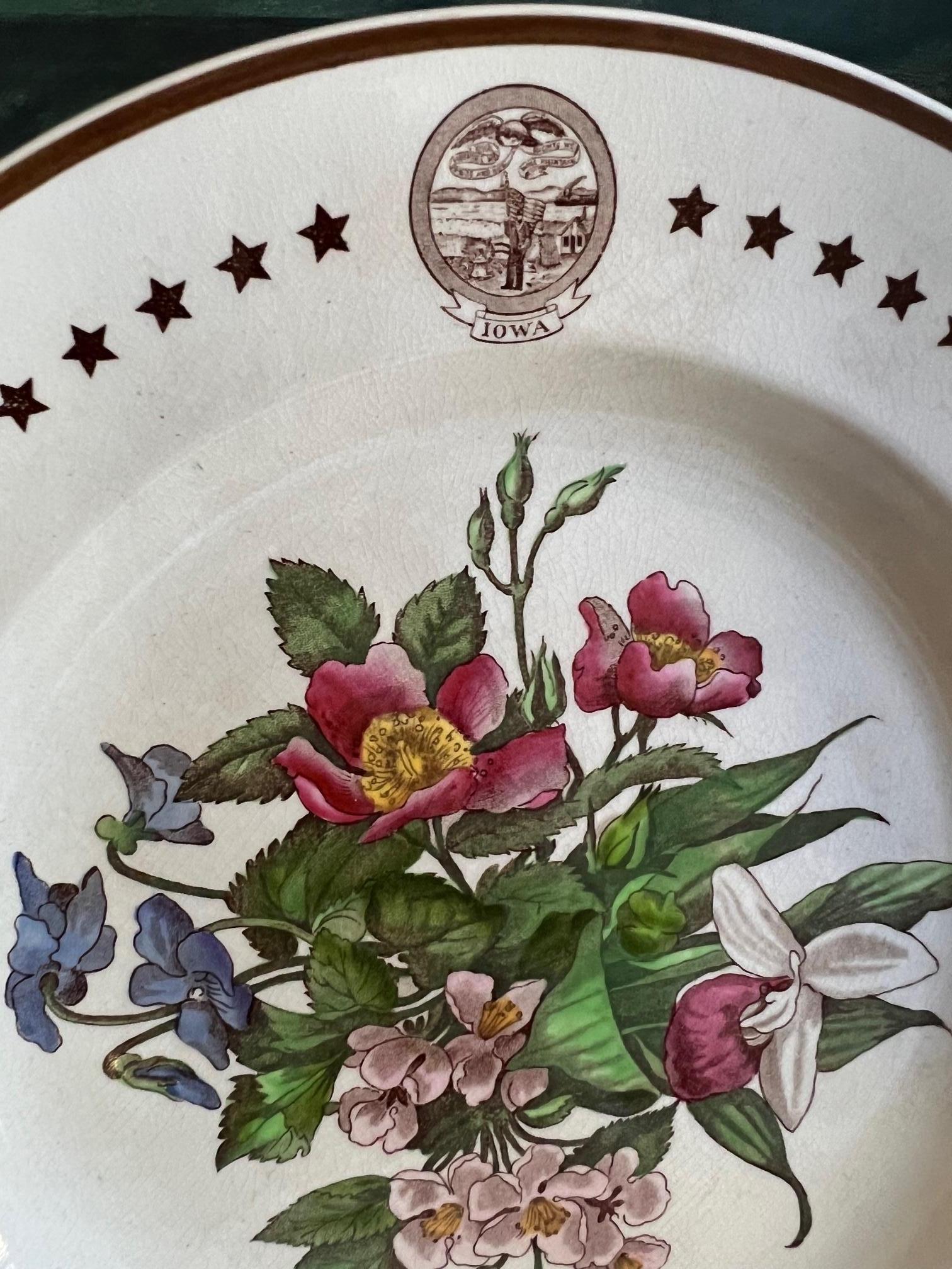 American State Flower Plates by Wedgewood- Set of 12, circa 1939 1