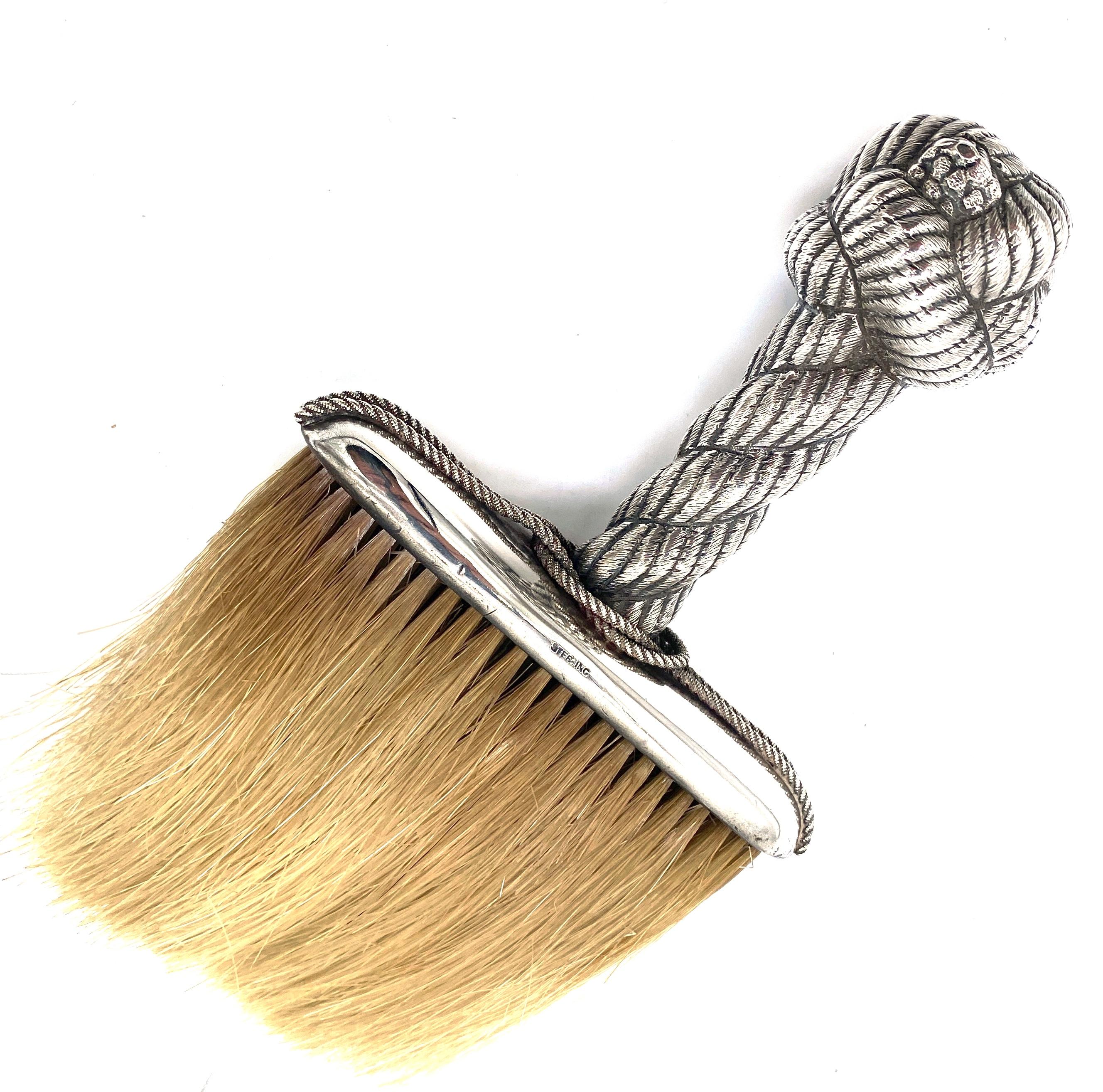 Sterling Silver American Sterling Aesthetic 'Sailors Knot' Brush, Attributed Dominick & Haff For Sale