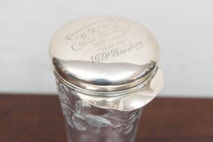 American Sterling, Cut Glass Cocktail Shaker or Trophy, New Rochelle N Y, 1912