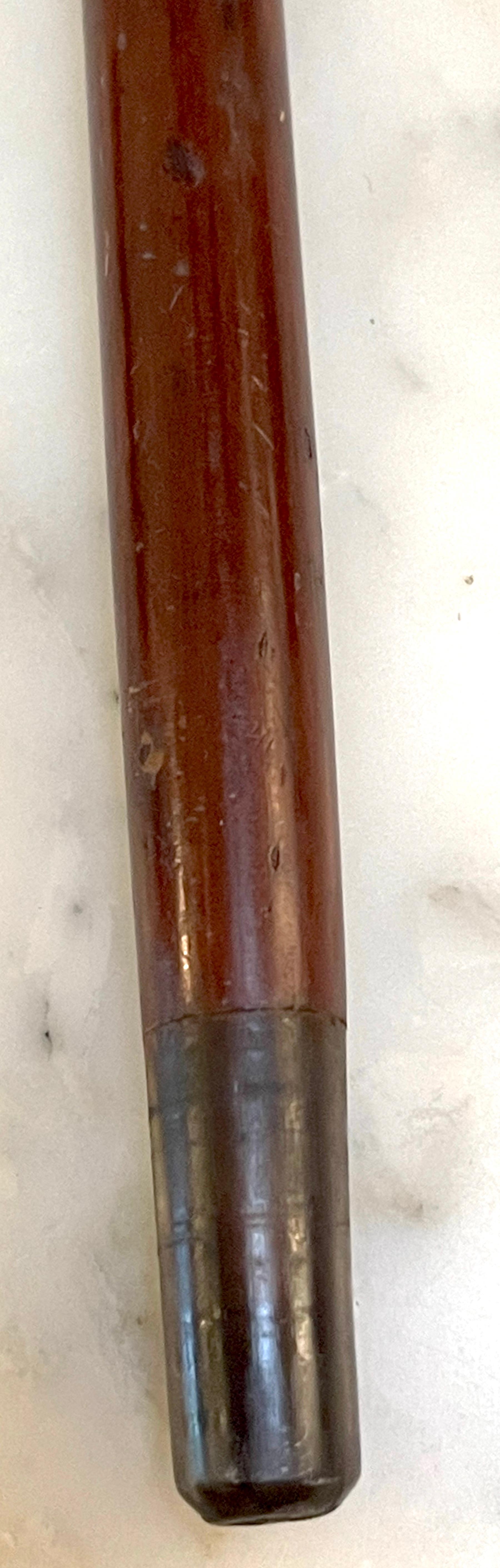 American Sterling Handled Bridled Race Horse Cane/ Walking Stick, Circa 1920 In Good Condition In West Palm Beach, FL