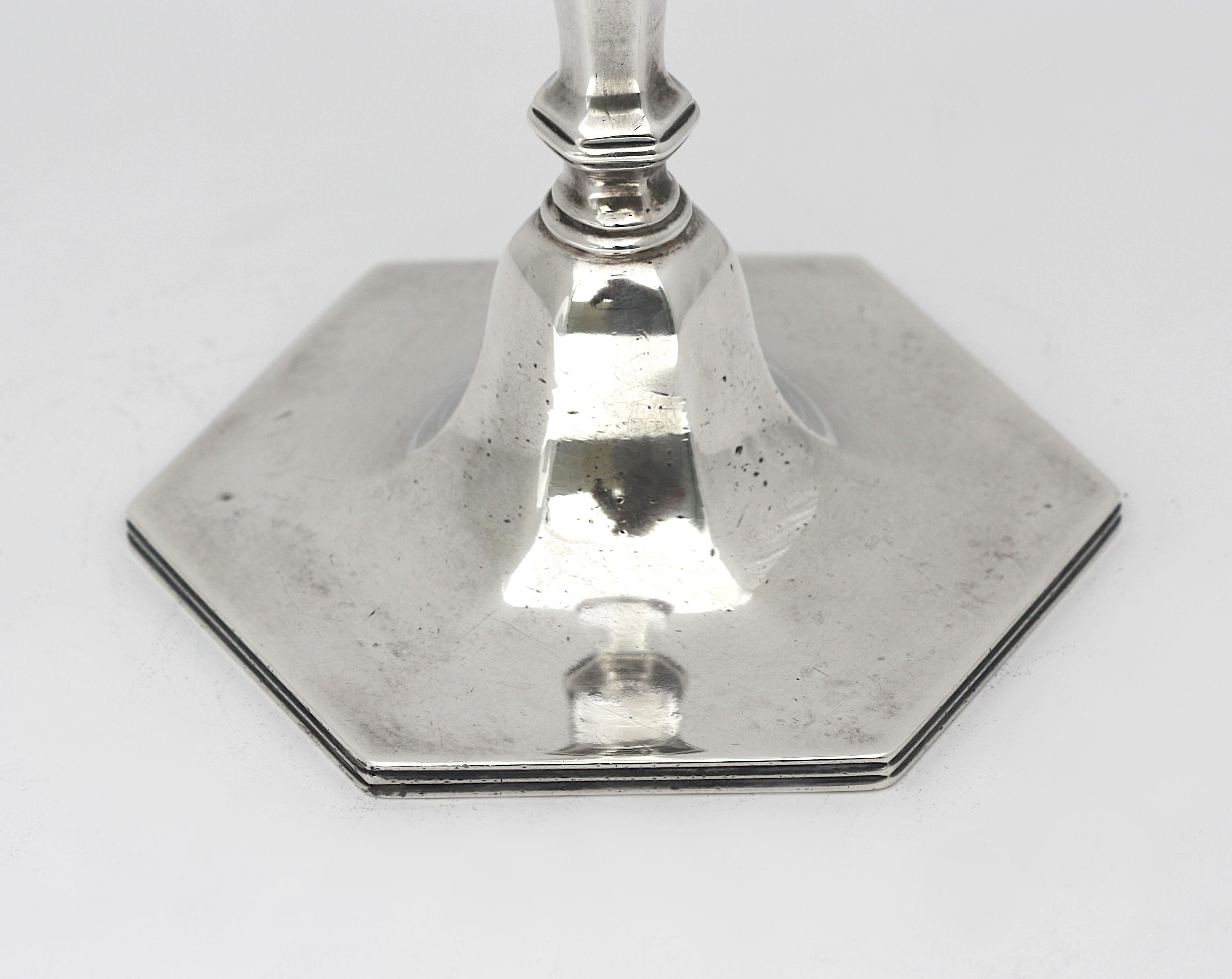 American Sterling Silver Candlestick  In Good Condition For Sale In West Palm Beach, FL