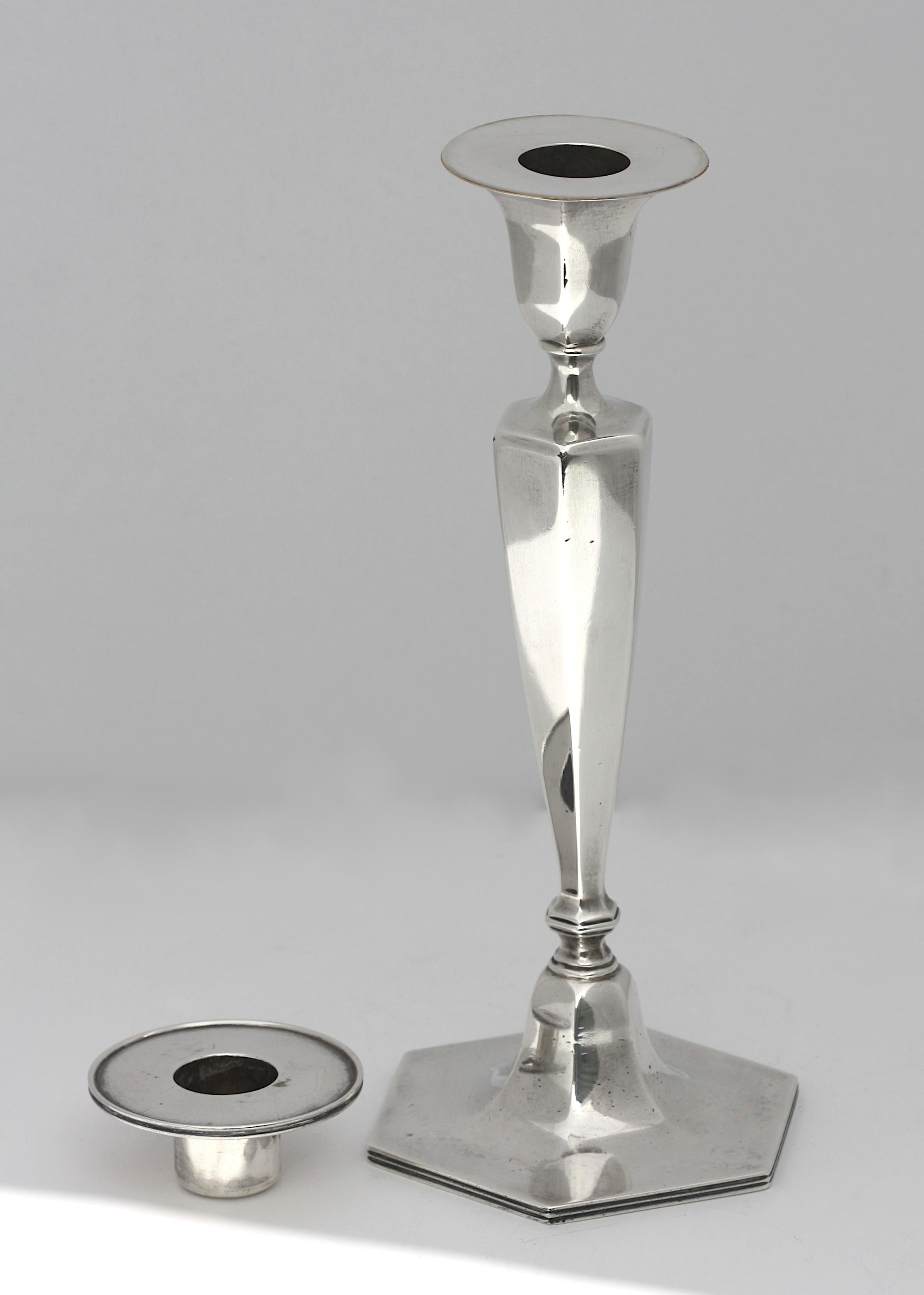 20th Century American Sterling Silver Candlestick  For Sale