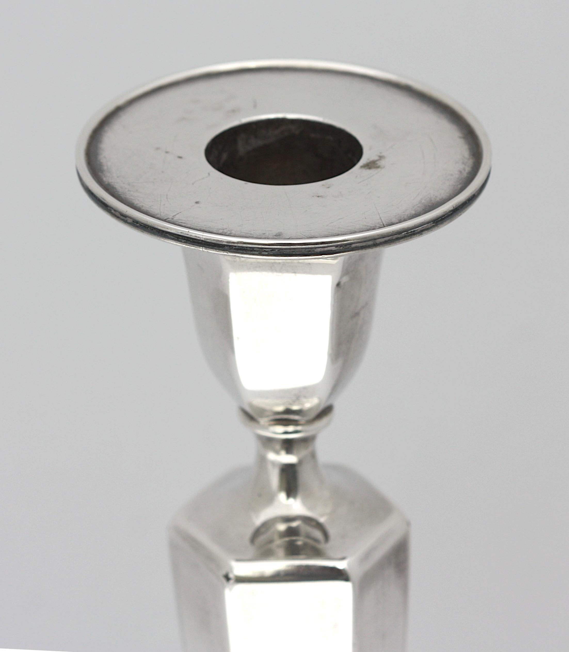 American Sterling Silver Candlestick  For Sale 2