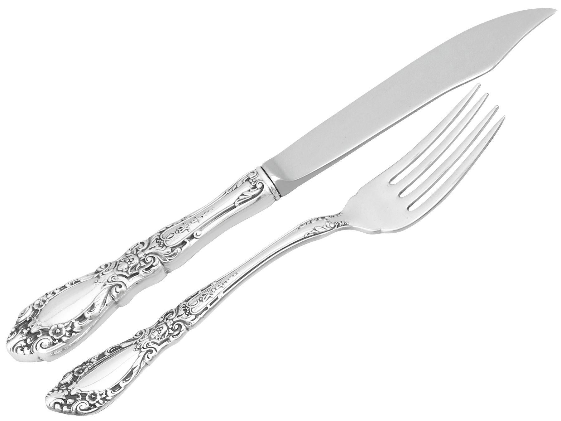 American Sterling Silver Canteen of Cutlery for Eight Persons 4