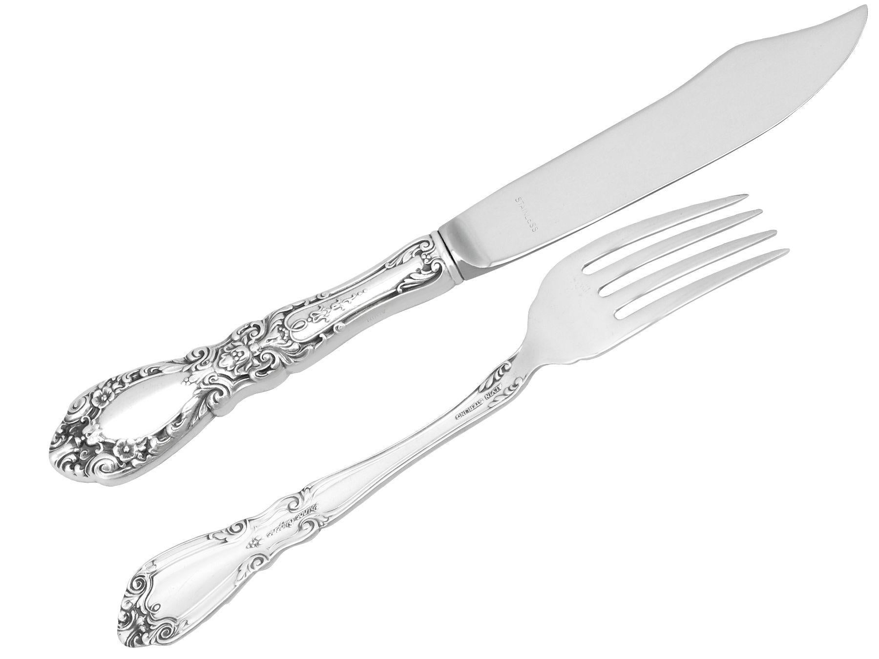 American Sterling Silver Canteen of Cutlery for Eight Persons 5