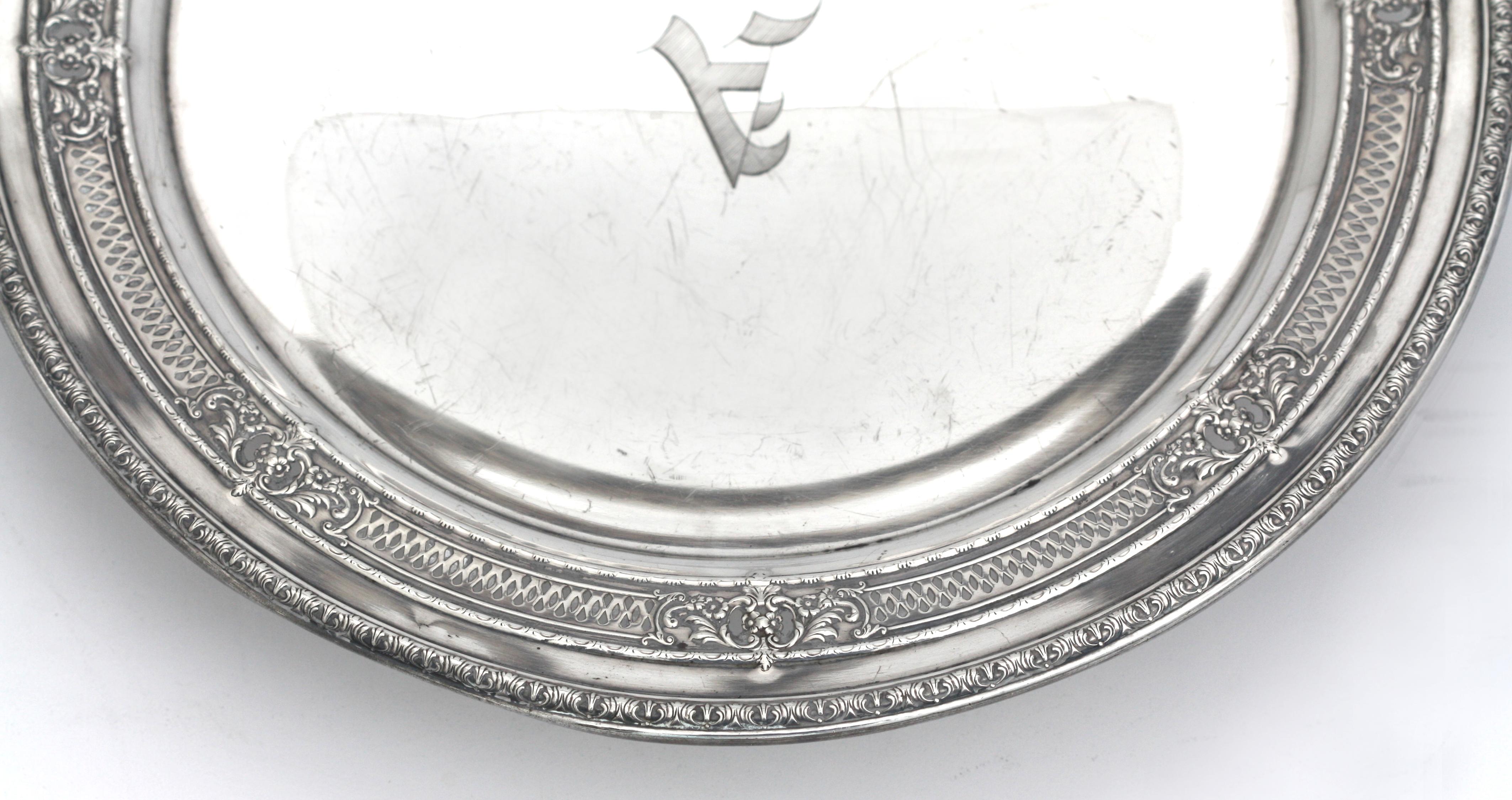 Cestino da dessert americano con piedini in argento sterling In condizioni buone in vendita a West Palm Beach, FL