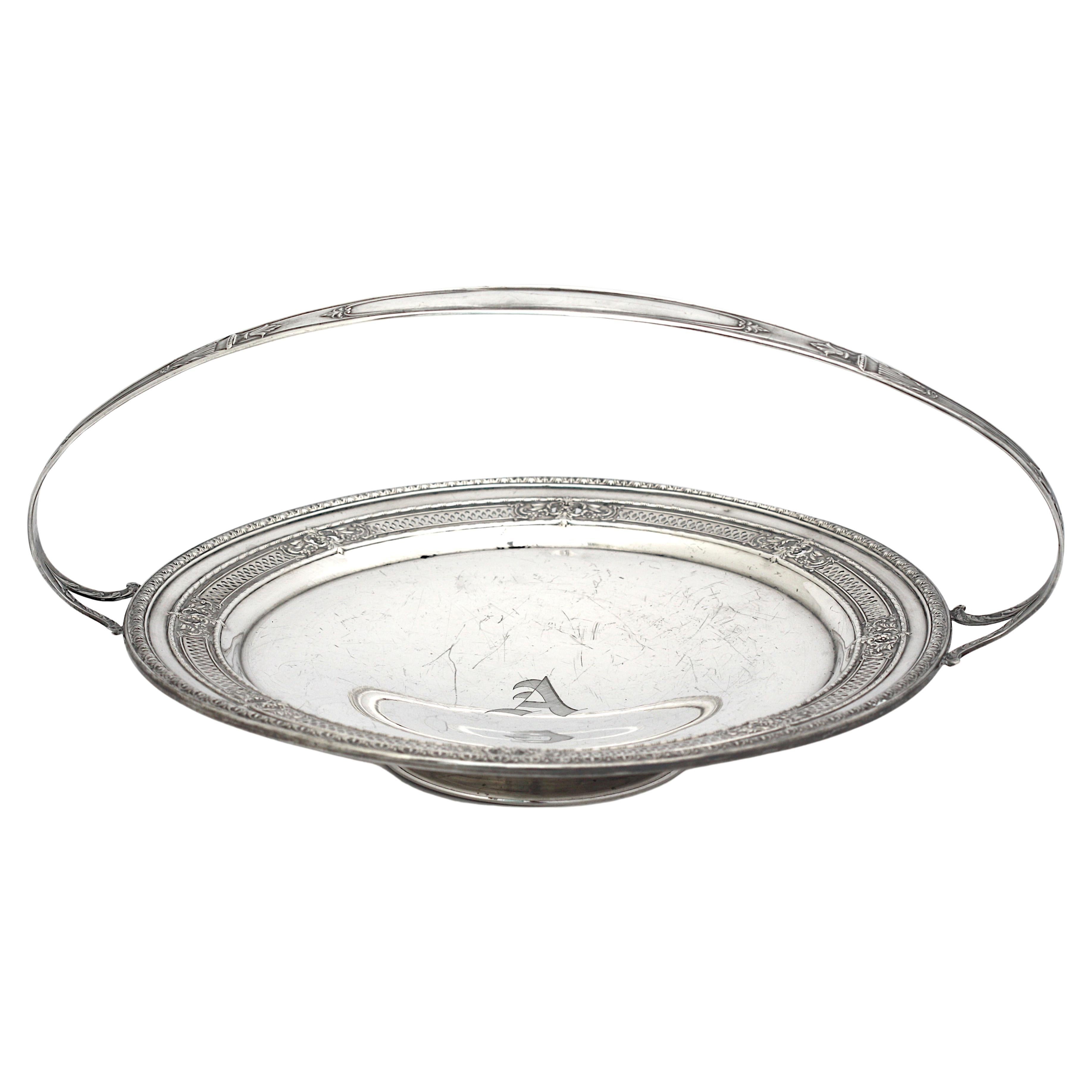 Cestino da dessert americano con piedini in argento sterling