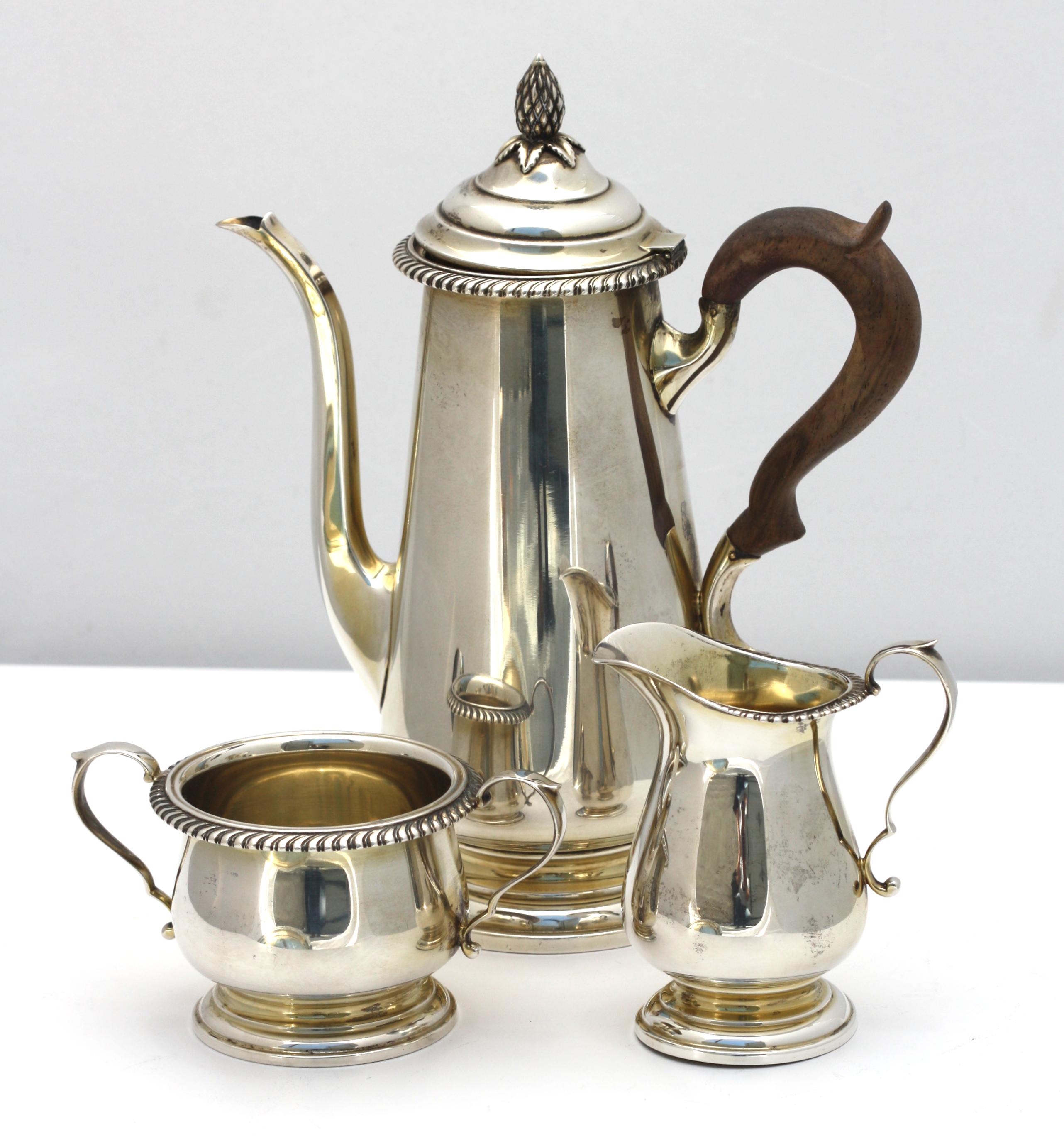 American Sterling Silver Four-Piece Coffee Service In Good Condition For Sale In West Palm Beach, FL